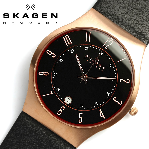 【楽天市場】【スカーゲン SKAGEN】 腕時計 メンズ 233xxlrlb スカーゲン 革ベルト レザー ブラック×ピンクゴールド MEN'S ウォッチ：CAMERON