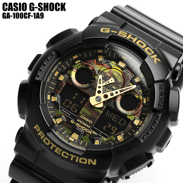 楽天市場 Casio カシオ G Shock メンズ ジーショック Gショック アナデジ 腕時計 カモフラージュ 迷彩 ブラック ゴールド Ga 100cf 1a9 Men S うでどけい ウォッチ Cameron
