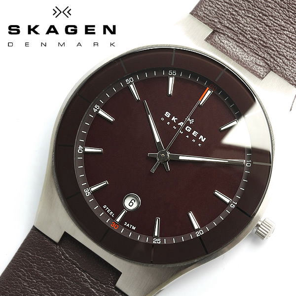 【楽天市場】【スカーゲン SKAGEN】 腕時計 メンズ skw6038 革ベルト レザー 腕時計 薄型 うでどけい MEN'S ウォッチ ブラウン：CAMERON