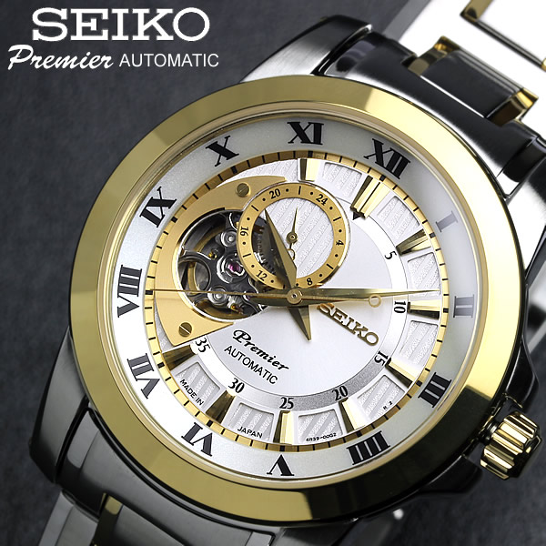 【楽天市場】日本製 SEIKO Premier セイコー プルミエ 腕時計 メンズ 自動巻き スケルトン オートマティック ゴールド