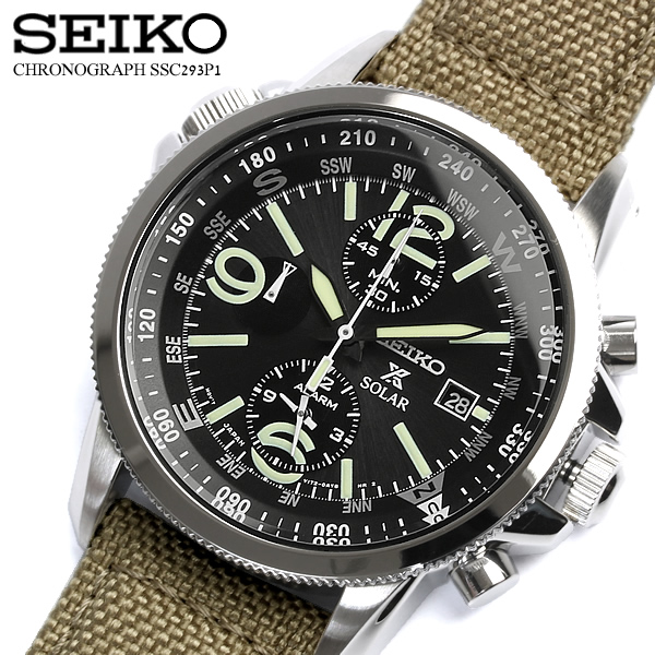 【楽天市場】【送料無料】【セイコー】【SEIKO】 腕時計 メンズ クロノグラフ ソーラー腕時計 クロノ 100m防水 SSC293P1