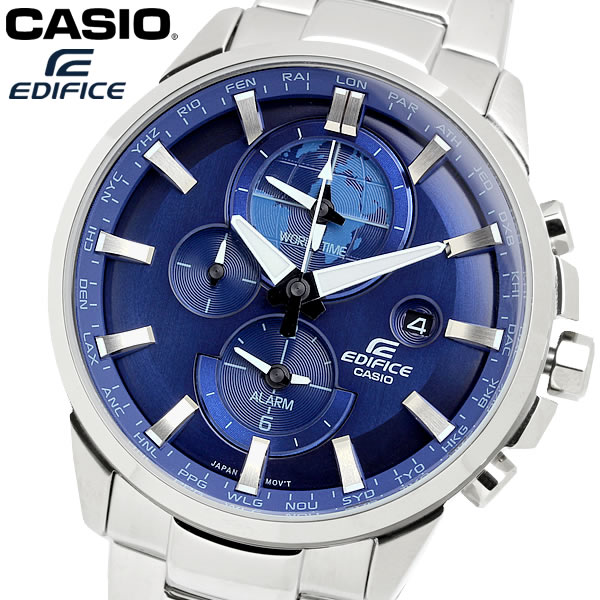 【楽天市場】casio EDIFICE カシオ エディフィス クオーツ 腕時計 メンズ ワールドタイム 10気圧防水 日付カレンダー デュアル