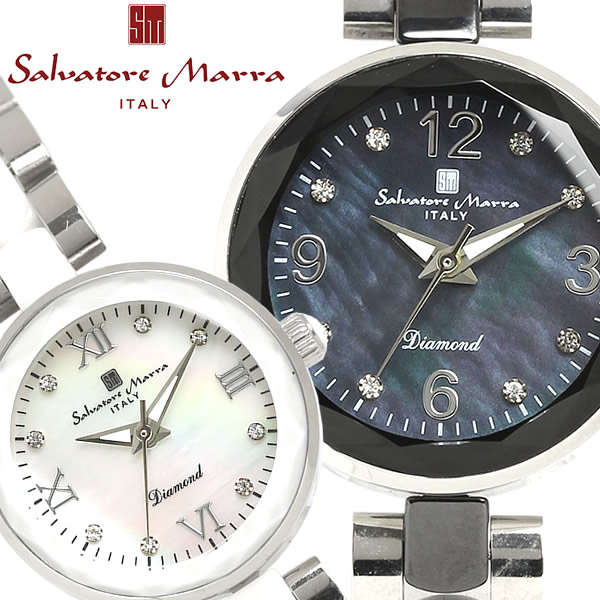 Salvatore Marra 腕時計 ウォッチ 日常生活防水 レディース セラミック コンビベルト sm17153