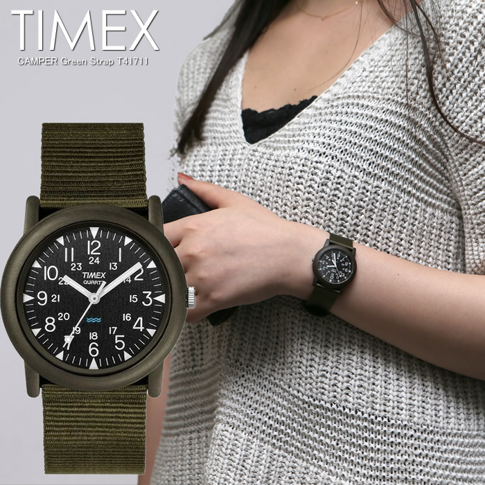 【楽天市場】タイメックス オリジナル キャンパー ブラック グリーン T41711 腕時計 TIMEX クォーツ 33mm ミリタリーウォッチ