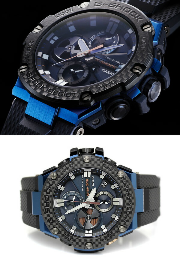 楽天論大規模スーパーsale G Shock G打撃 ジーショック G Steel G鋼材 クロノグラフ カーボンベゼル Bluetooth 可動性繋がり遣道 カシオ Casio アナログ ウォッチ ソーラー ニグロ ブルー Gst B100xb 2a Effie Europe Com