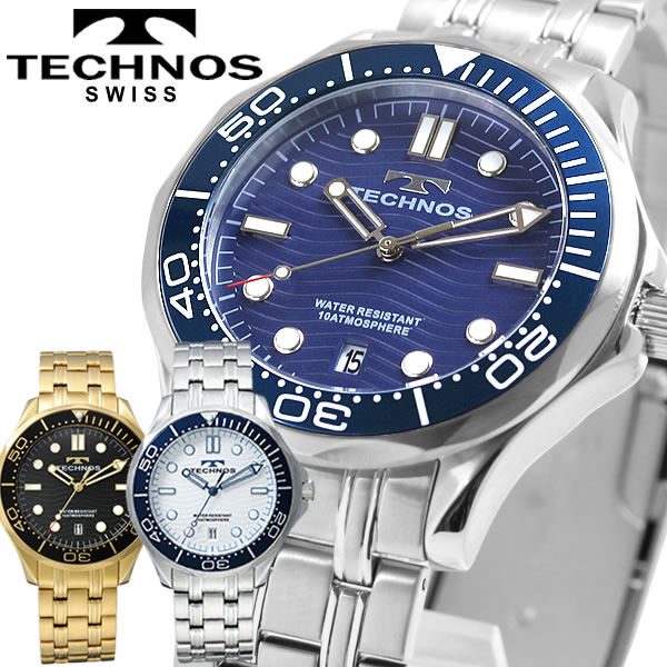 楽天市場 送料無料 メーカー保証付 正規品 Techonos テクノス腕時計 メンズ腕時計 10気圧防水 メンズクォーツ腕時計 アナログ クォーツ 3針 カレンダー T9a25gb Cameron