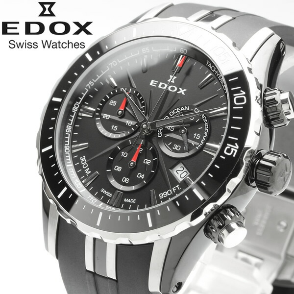 安心発送 メンズ腕時計 グランドオーシャン エドックス ファッションセール Edox 腕時計 357n Nin ブランド プレゼント ギフト ブラック 43mm ラバー カレンダー クロノグラフ クオーツ 30気圧防水 男性 ウォッチ メンズ Www Smartorthodontics Com Au
