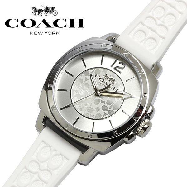 信頼 Coach コーチ 腕時計 時計 レディース ボーイフレンド ホワイト シリコン 国際ブランド Www Faan Gov Ng