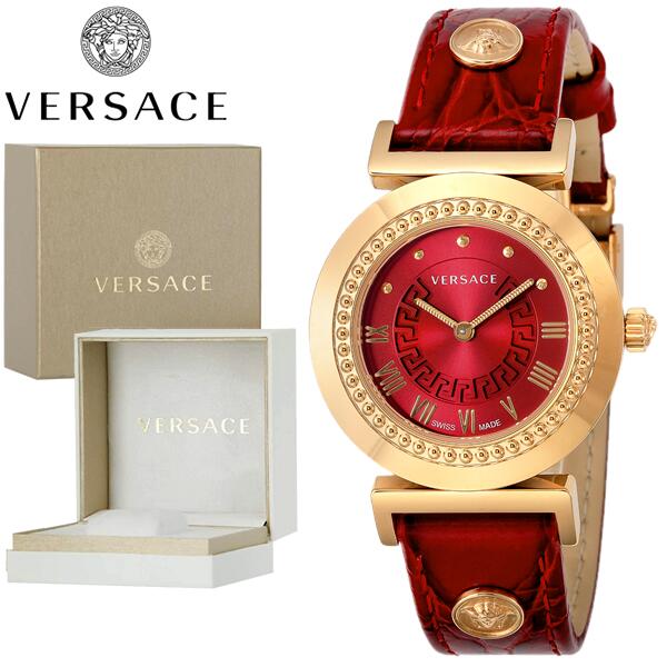 【未使用】VERSACE ヴァニティ クォーツ腕時計 革ベルト レッド VERSACE ヴェルサーチ ベルサーチ レディース 腕時計 バニティ