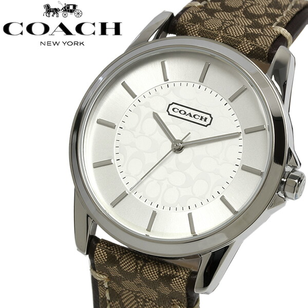 【マラソンセール】COACH コーチ 腕時計 レディース メンズ シグネチャー 革ベルト レザー ブランド 時計 人気 シルバー ユニセックス 14601506|CAMERON