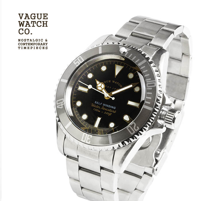【正規品】ヴァーグウォッチ 腕時計 メンズ ウォッチ 自動巻き 10気圧防水 40mm ブラック VAGUE WATCH Co. GRY FAD グレーフェド GF-L-001｜CAMERON