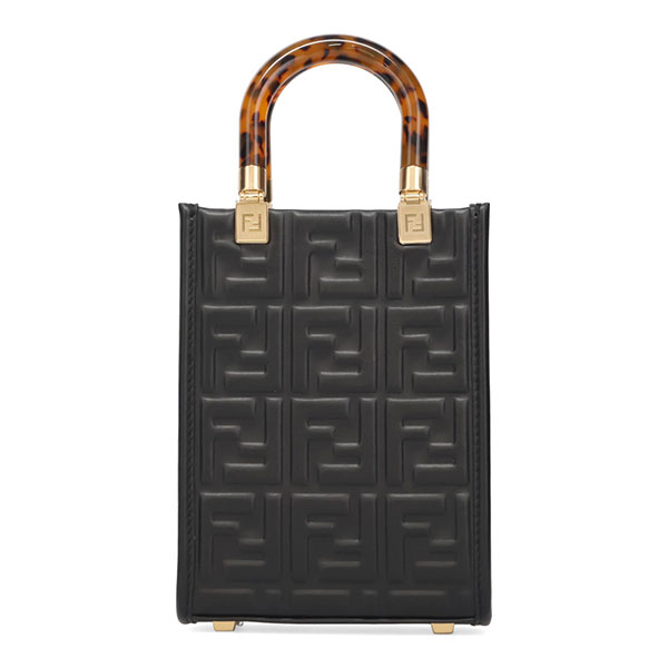 フェンディ 御徒面子 レディース FENDI 太陽の光 ショッパー ミニ 8BS051 AMCI F0KUR 黒いこと