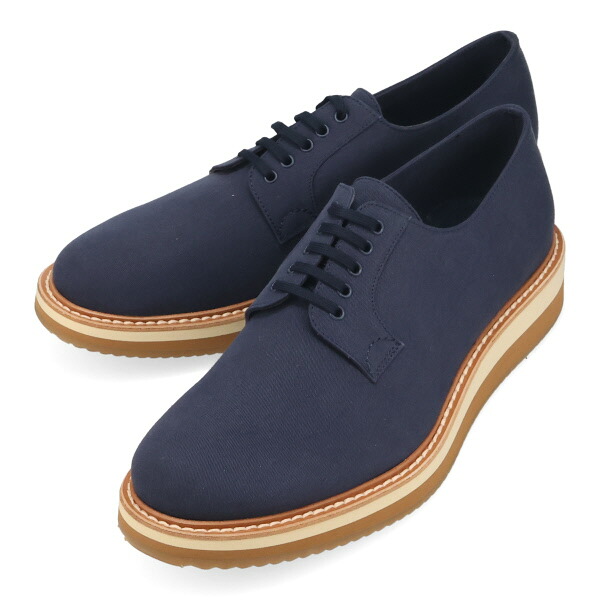 プラダ シューズ メンズ PRADA レースアップシューズ 2EG119 GUD 216 BALTICO バルティコブルー サイズ9.5|カミーノ