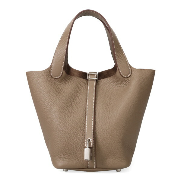 エルメス バッグ ピコタン PM 18cm HERMES トリヨンクレマンス エトゥープ シルバー金具 056289 K刻印