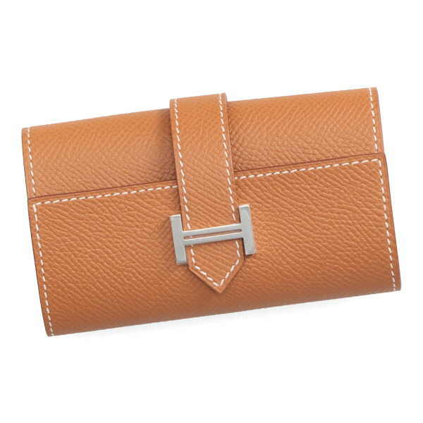 エルメス ベアン 足がかり容れもの HERMES エプソン ゴールド しろがね色金具 047744 K目じるし