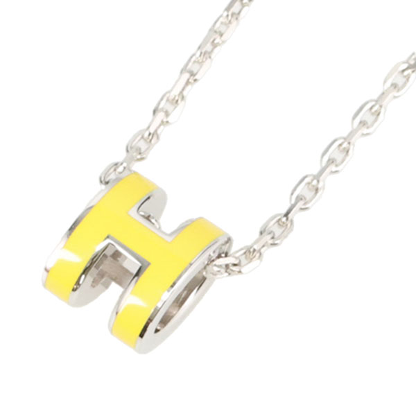 エルメス ネックレス ミニ POPH ローズドラジェ+シルバー 147992 HERMES エルメス POP H ネックレス ミニ ポップH ローズドラジェ
