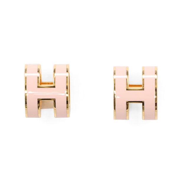 楽天市場】HERMES エルメス Hキューブ ピアス ピンク ゴールド
