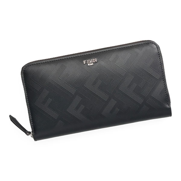 【関税負担無】FENDI ロゴ ジップアラウンド ウォレット Brandol / FENDI フェンディ 長財布 ロゴ レザー コンチネンタル