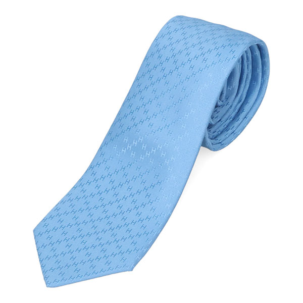 エルメス ネクタイ ナロータイ ファソネ H織りタイ ブルー　シルク　結婚式 エルメス ネクタイ ナロータイ ファソネ H織りタイ ブルー シルク 結婚式