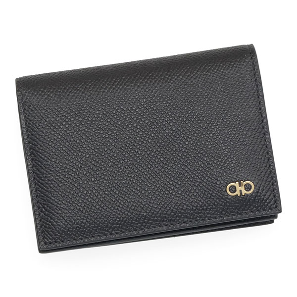 フェラガモ 名刺入れ メンズ FERRAGAMO ダブルガンチーニ 661665 784673 ブラック