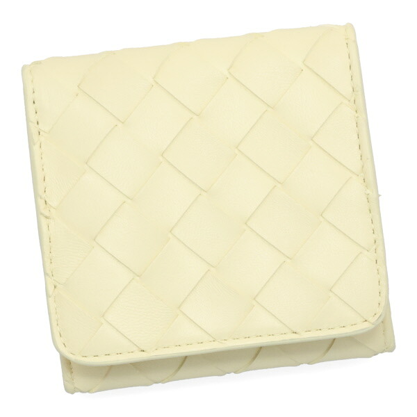 ボッテガヴェネタ 財布 レディース BOTTEGA VENETA イントレチャート コンパクト三つ折りウォレット 741731 VCPP2 7406 アイスクリーム