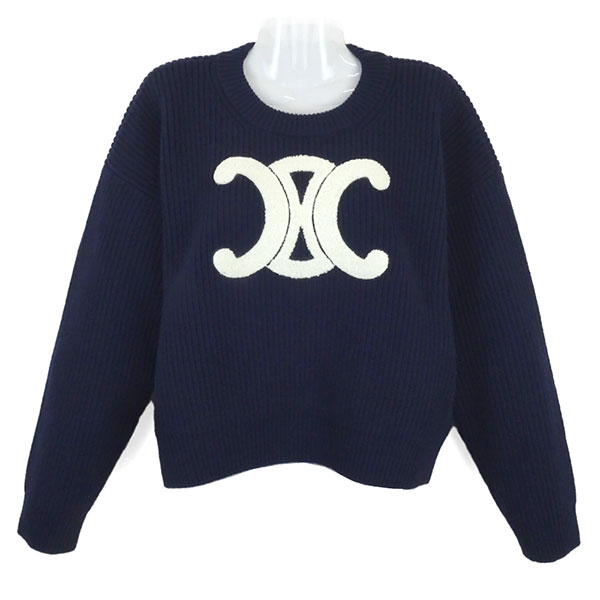 セリーヌ　ロゴプリント 長袖ニット シルク　40 セリーヌ ロゴプリント 長袖ニット シルク 40 楽天市場