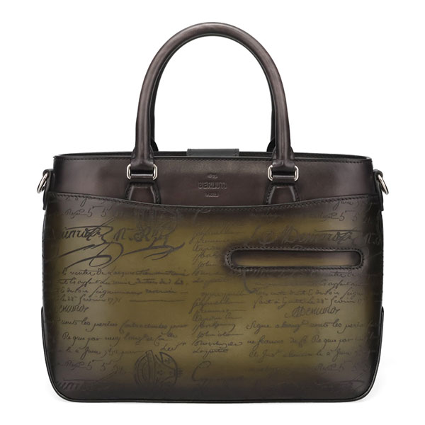 Berluti（ベルルッティ） ベージュとブラックのキャンバスバッグ