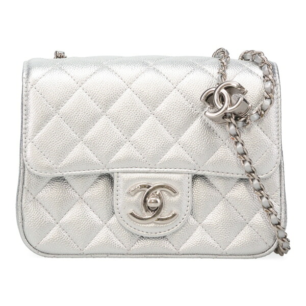 シャネル バッグ レディース CHANEL ミニフラップバッグ AS5758 B21924 U3467 シルバー シルバー金具|カミーノ