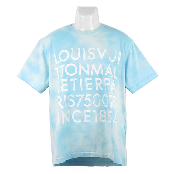 ルイヴィトン Tシャツ メンズ LOUIS VUITTON タイダイプリントTシャツ 1AJUCY ターコイズ サイズL