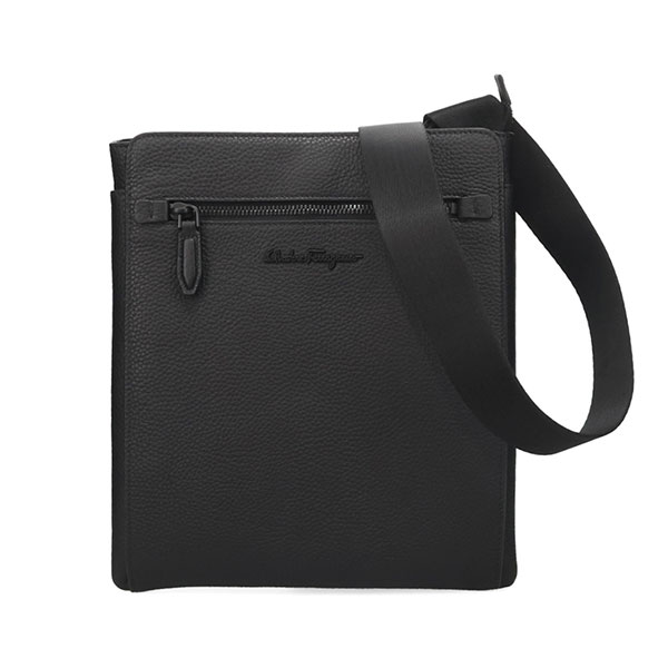 フェラガモ 御徒面子 メンズ FERRAGAMO クロスボディーバッグ 240131 740805 黒いこと メンズバッグ-ショルダーバッグ・メッセンジャーバッグ
