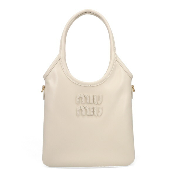 ミュウミュウ バッグ レディース MIUMIU アイビー レザーハンドバッグ 5BA281 2IEO F0009 BIANCO ホワイト