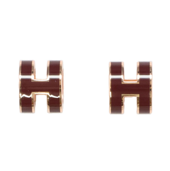 エルメス ポップアッシュ ミニ ピアス HERMES ニュールージュアッシュ ピンクゴールド 608002 POP H ポップH 119,500円