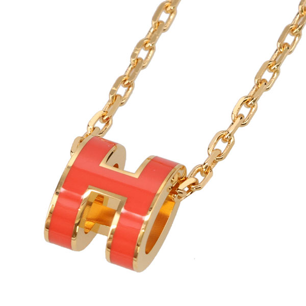 エルメス ポップアッシュ ネックレスミニ HERMES ニューカプシーヌ ゴールド 147992 POP H ポップH