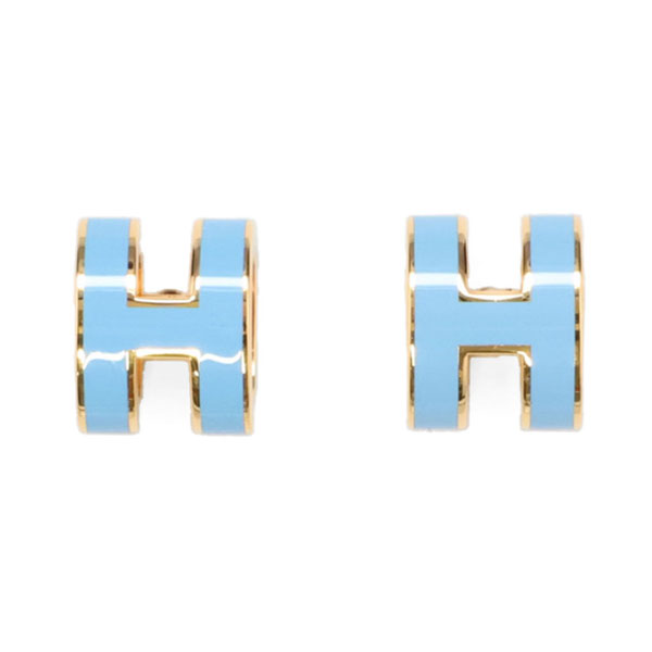 エルメス ポップアッシュ ミニ ピアス HERMES ブルーオラージュ ゴールド 608002 POP H ポップH 119,500円