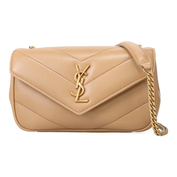サンローラン 御徒面子 レディース SAINT LAURENT LE5A7 ルル 手あそび 821749 AAEAX 2357 自然的タン ゴールド金具
