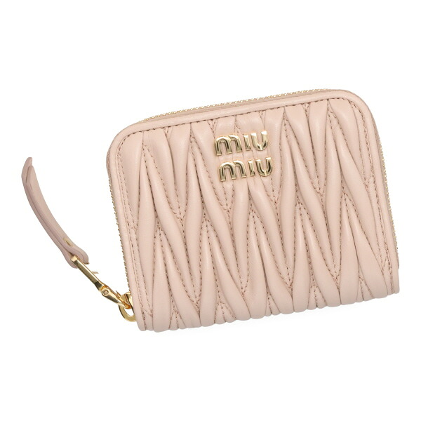 ミュウミュウ 札入れ レディース MIUMIU マテラッセレザー コインケース 5MM268 AFPP F0236 CIPRIA 黒色火薬サクラ色