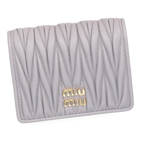 ミュウミュウ 財布 レディース MIUMIU マテラッセレザー折り財布 5MV204 AFPP F0230 GLICINE ウィステリアパープル