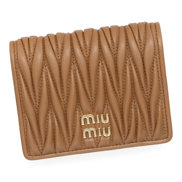 ミュウミュウ 財布 レディース MIUMIU マテラッセレザー折り財布 5MV204 AFPP F098L CARAMEL キャラメル｜カミーノ