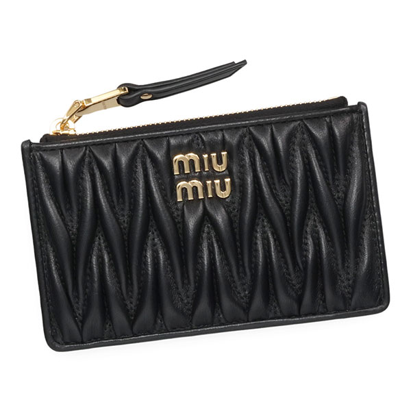 ミュウミュウ 御釣り入れ レディース MIU MIU マテラッセレザー ポーチウォレット 5MB06M AFPP F0002 NERO 黒いこと