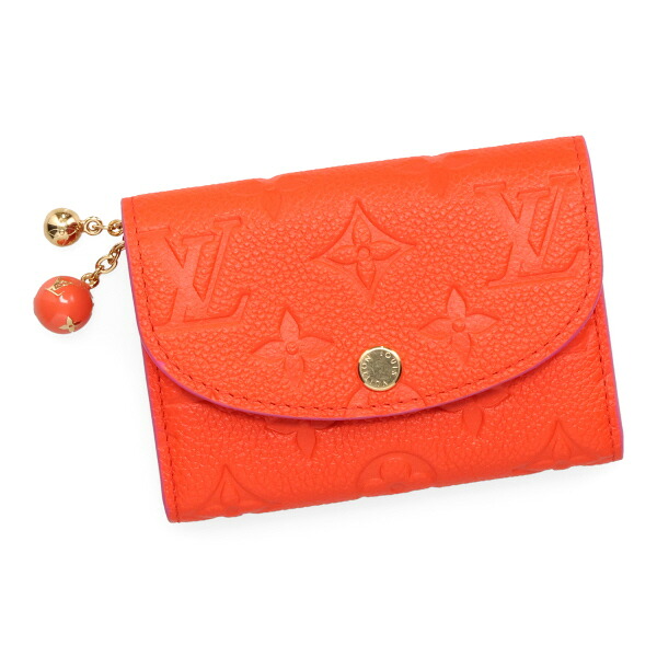 ルイヴィトン 札入れ レディース LOUIS VUITTON モノグラムアンプラント ポルトモネロザリ ブラッドオレンジ色 M28989
