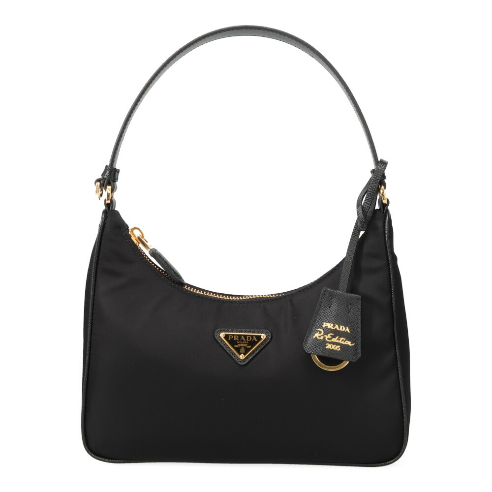 プラダ 御徒面子 レディース PRADA リエディション2005 リナイロンミニバッグ 1N204X R064 F0632 黒いこと+ゴールド