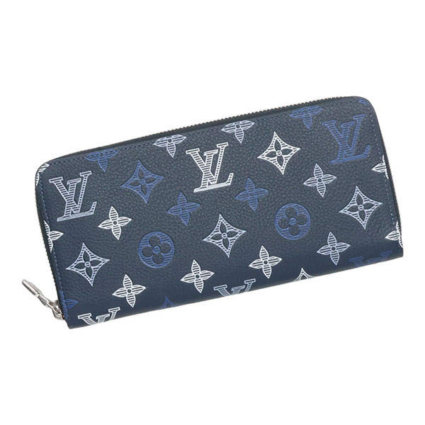 ルイヴィトン 財布 メンズ LOUIS VUITTON モノグラムシャドウ ジッピーウォレット ホリゾンタル ネイビーブルー M29777|カミーノ