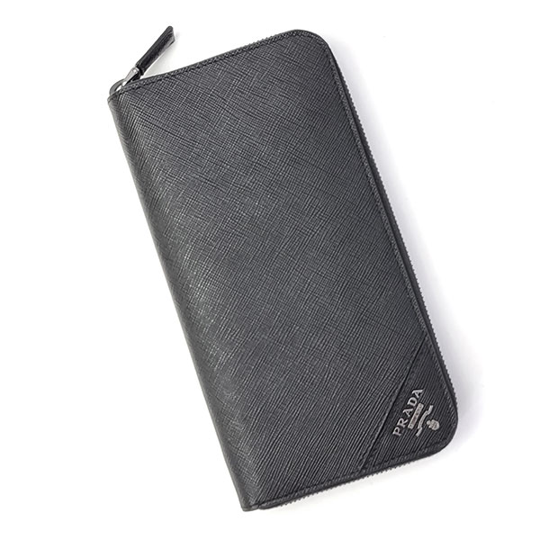 PRADA プラダ トライアングル サフィアーノ ラウンドファスナー 長財布 PRADA 新古品 プラダ サフィアーノ トライアングル ジップアラウンド長