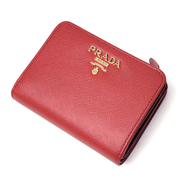 プラダ 財布 レディース PRADA 1ML018 SAFFIANO METAL FUOCO レッド 財布・ケース 