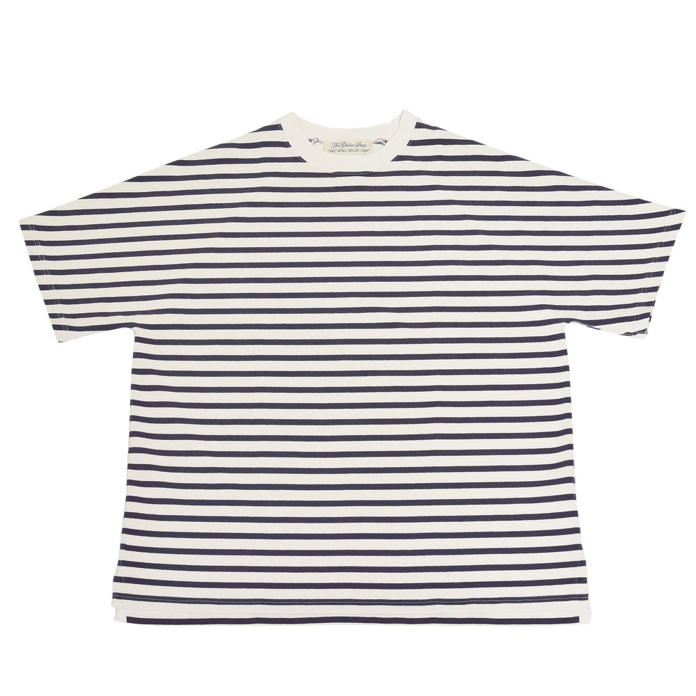 REMI RELIEF / レミ レリーフ コットンスムースボーダーS/Sクルーネックオーバーサイズドカットソー RN24329107 72131000027