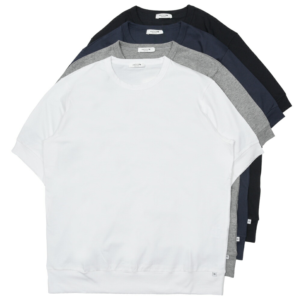 ANTICIPO / アンティーチポピケジャージクルーネックS/Sリブカットソー NEBBIOLO comfort pique 72161003004