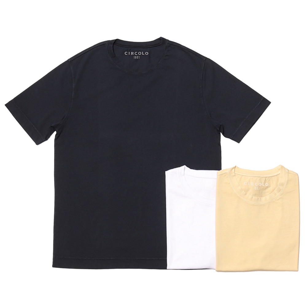CIRCOLO 1901/チルコロ【国内置き目品】コットンガーメントダイクルーネックカットソー 【なおなお書き50】