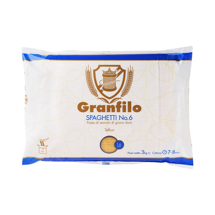 グランフィーロ スパゲッティ 1.6mm (No.6) グランフィーロ GRANFILO 3kg パスタ麺 パスタ 麺 乾麺 ぱすた 高級 イタリア デュラムセモリナ スパゲティ まとめ買い 合わせ買い 高級パスタ画像