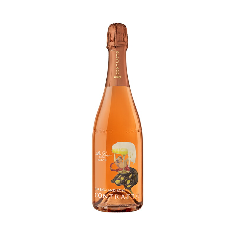 コントラット / フォー イングランド アルタ ランガ スプマンテ ロゼ パドゼ 2018 度数 12.5% 750ml スパークリングワイン フルボディ 辛口 ピエモンテ ピノ ネーロ DOP イタリア スパークリング ワイン イタリアワイン 希少レアワイン 酒 泡 高級ワイン