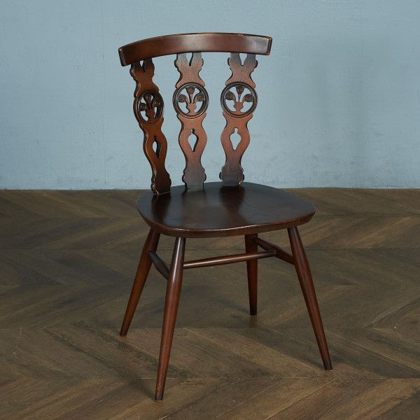 希少 イギリスビンテージ アーコール/ercol エルム材 シスルバック チェア アーコール Ercolシスルバックチェア/ブルーラベル